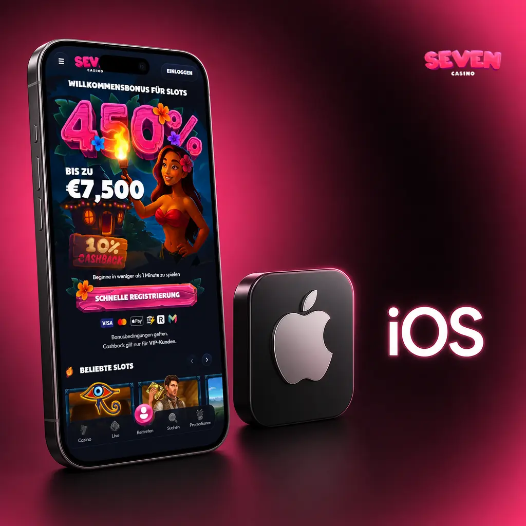 Seven Casino iOS-app op iPhone en iPad via Safari mobiele browser beginscherm snelkoppeling