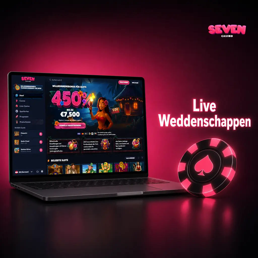 Live weddenschappen bij Seven Casino met dynamische odds op voetbal, tennis, basketbal en eSports evenementen.