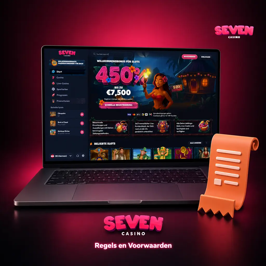 Seven Casino algemene voorwaarden Nederland: minimumleeftijd 18+, één account, bonusregels en betalingsbeleid.