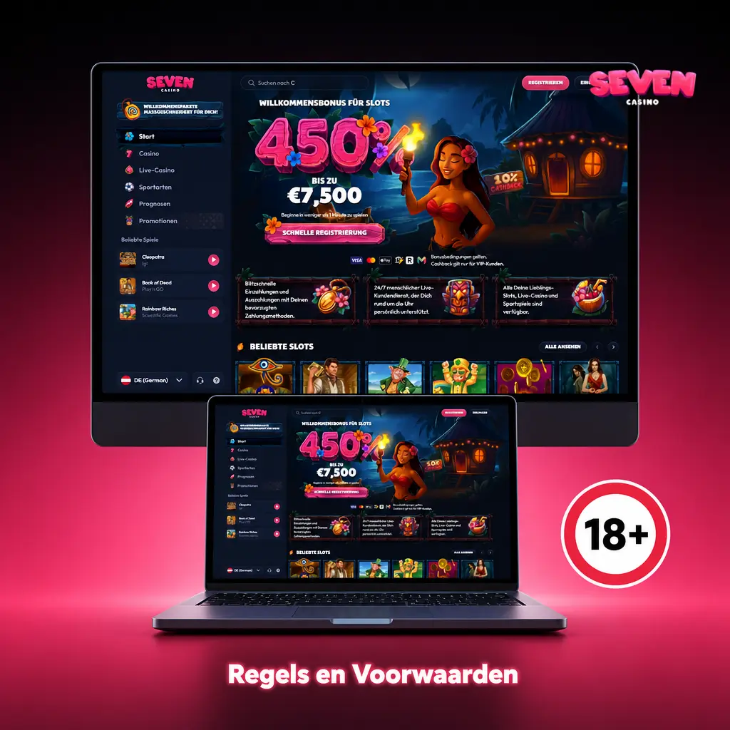 Regels en voorwaarden van Seven Casino voor Nederlandse spelers, inclusief leeftijdseisen en bonusregels