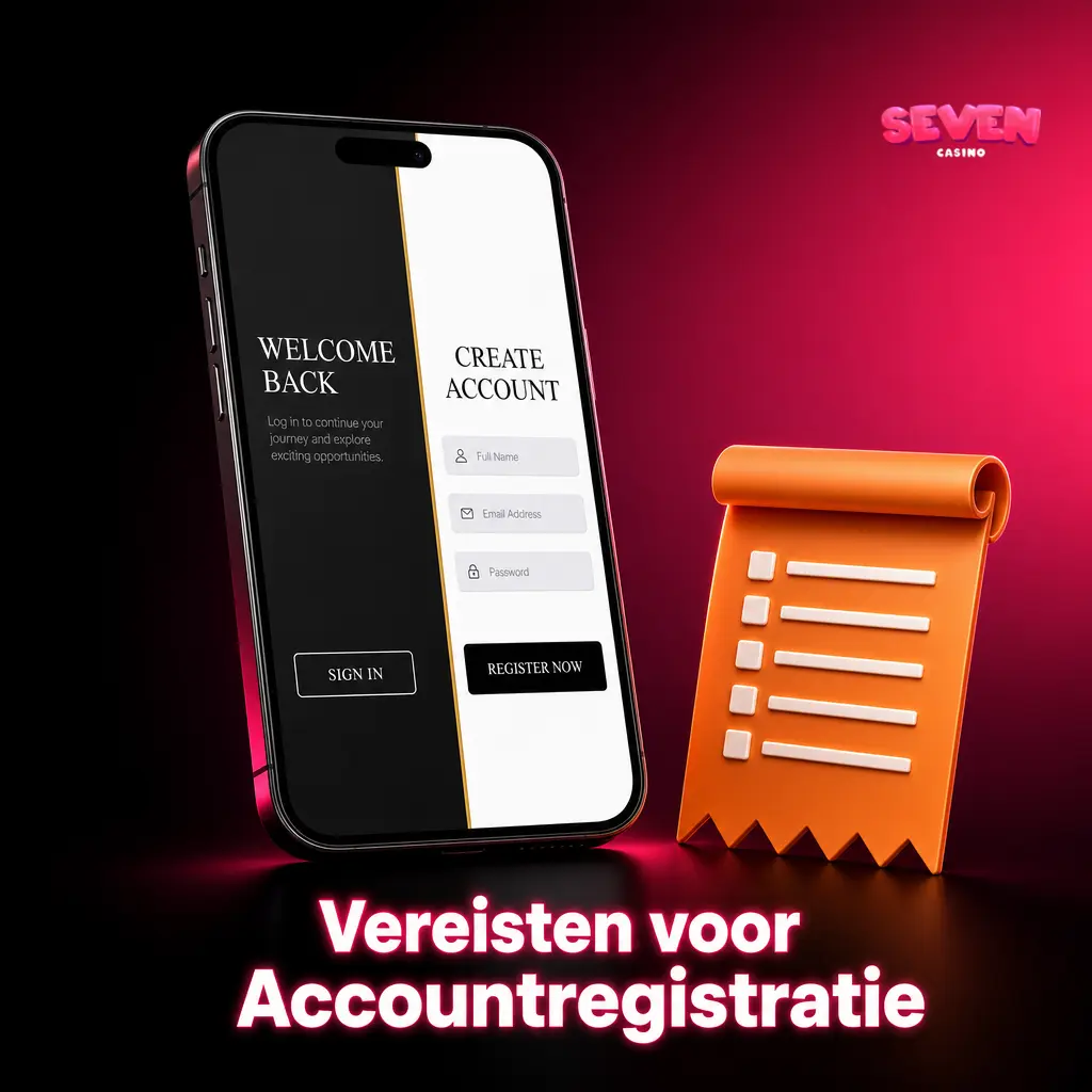 Vereisten voor accountregistratie bij Seven Casino: leeftijd, CRUKS, één account en geldige persoonsgegevens.